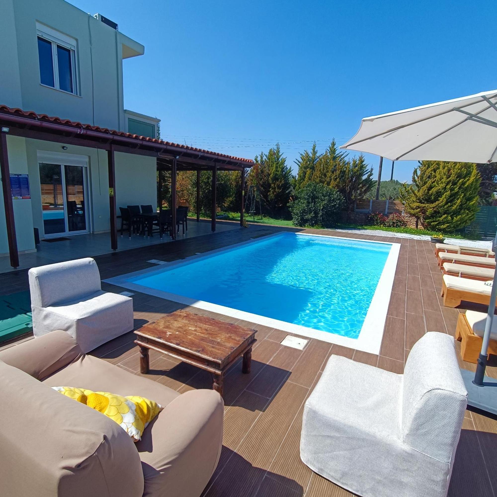 Drosoula Villa 3Bdr Private Swimming Pool Chorafakia Buitenkant foto